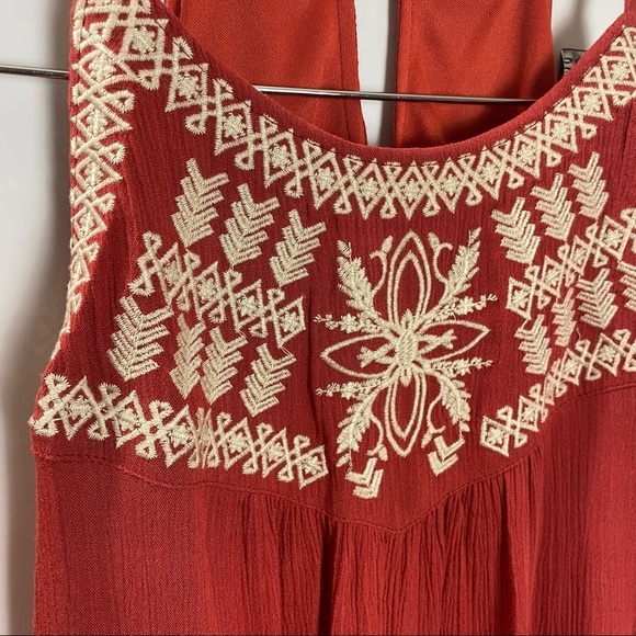 One the Land Embroidered Woven‎ Tank Sleeveless Dress cutout tie back Size Small - Picture 7 of 10